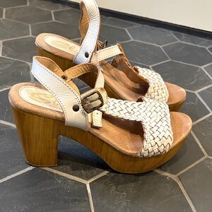White Woven Platform Sandals